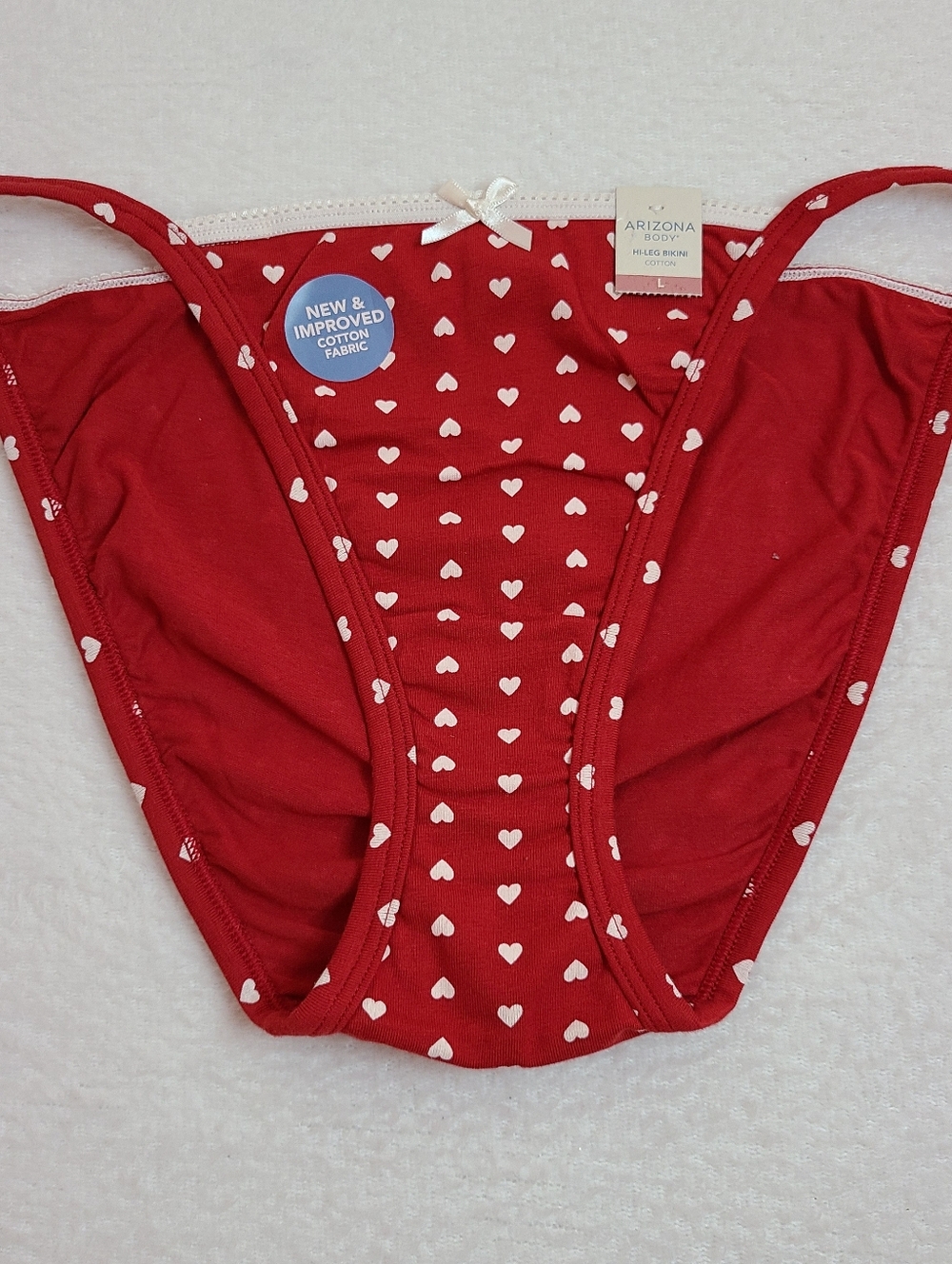 Y2K Retro ARIZONA Graphic Cotton Hi-leg String Bikini Panty Size Lg